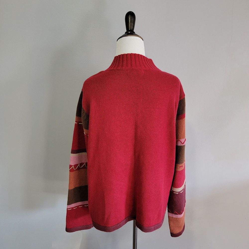 The TOG Shop Cardigan Button-up Front Knit ‎ Women's Size Large Colorful Fall - Picture 2 of 8